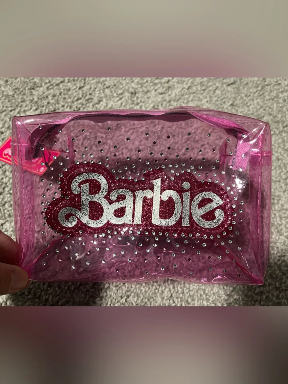 Barbie The Movie Clear Pink Cosmetic Pouch